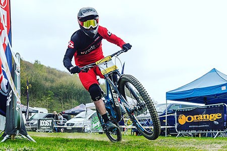 Lewis in action on the course